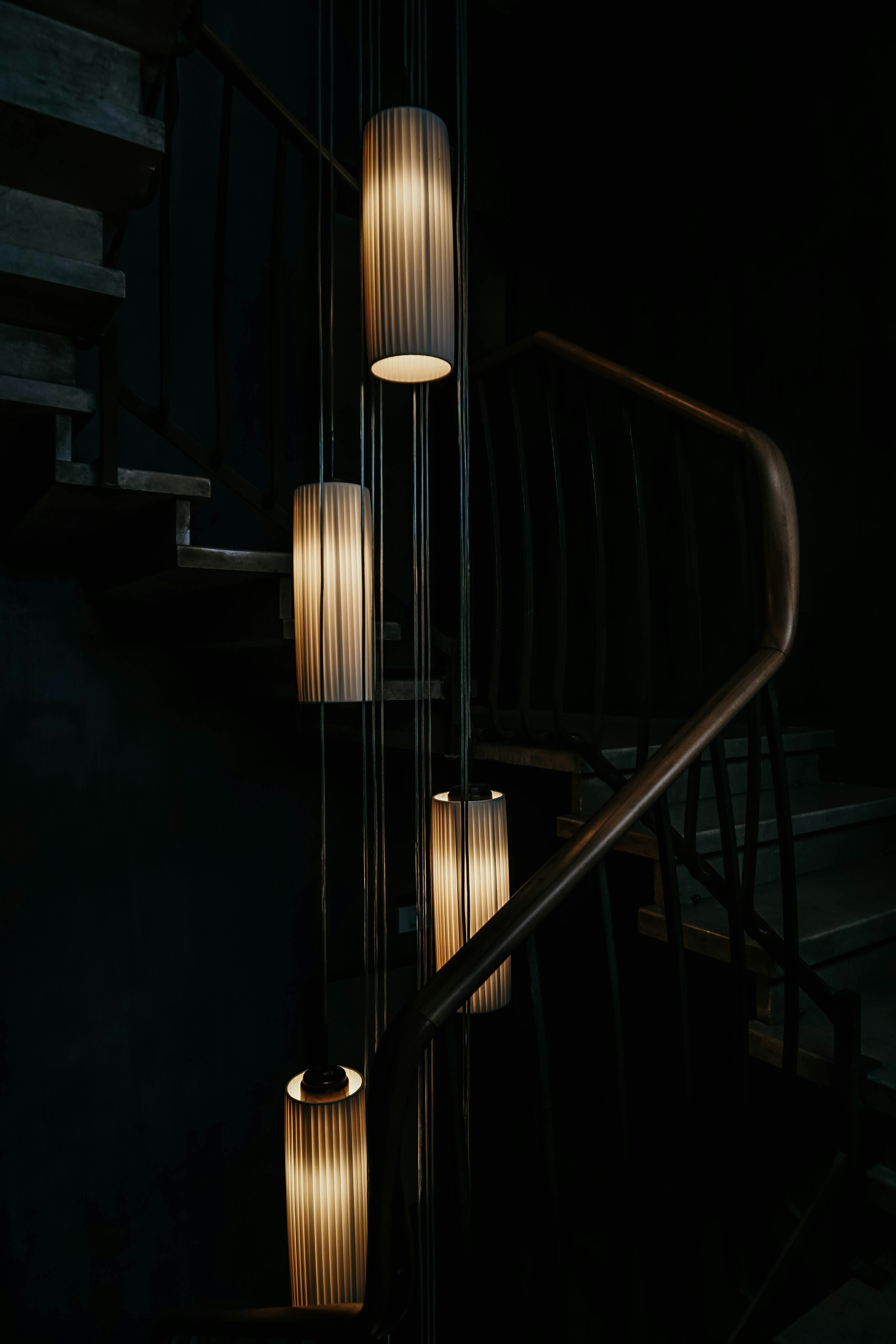 white and silver spiral staircase